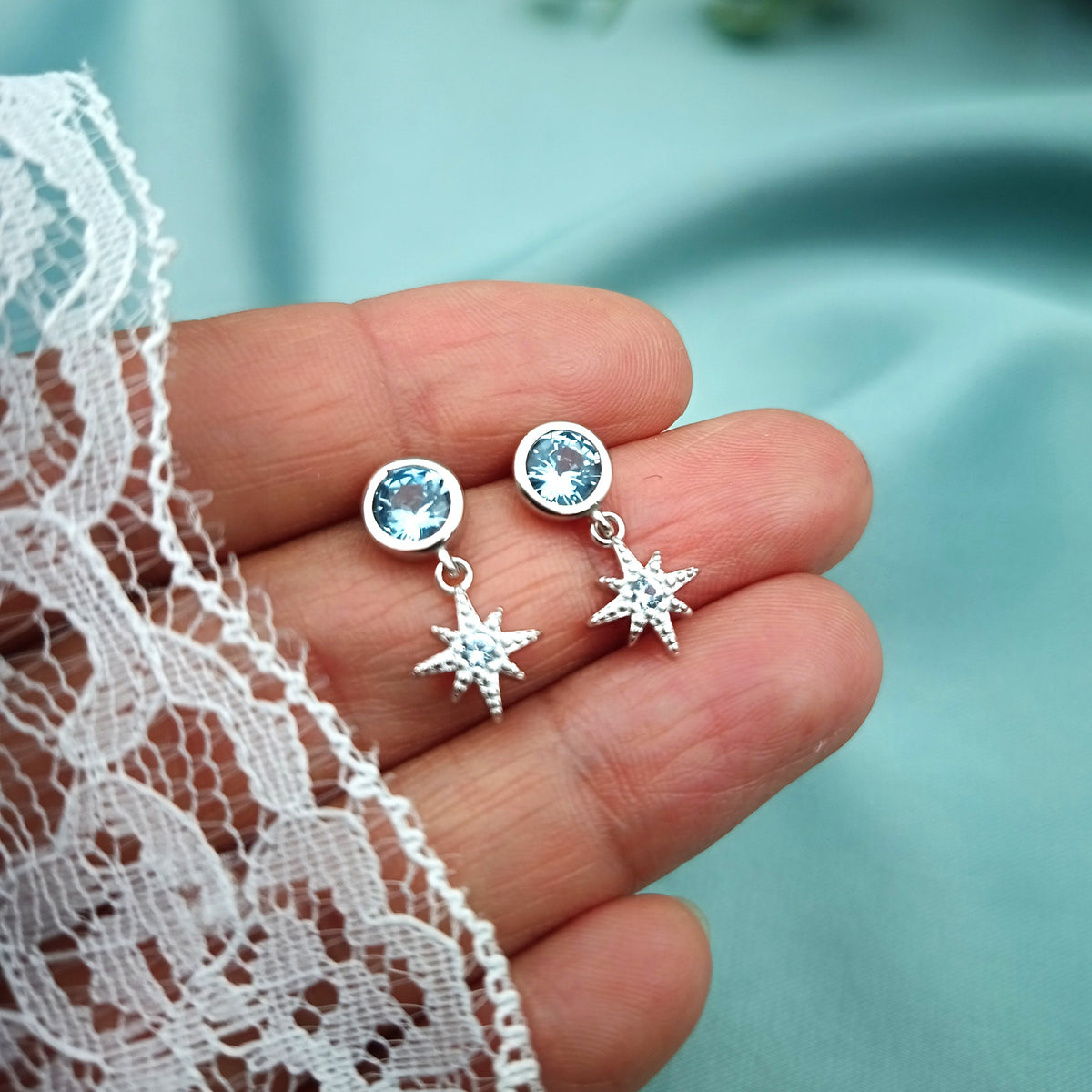 Aretes largos Estrella invernal