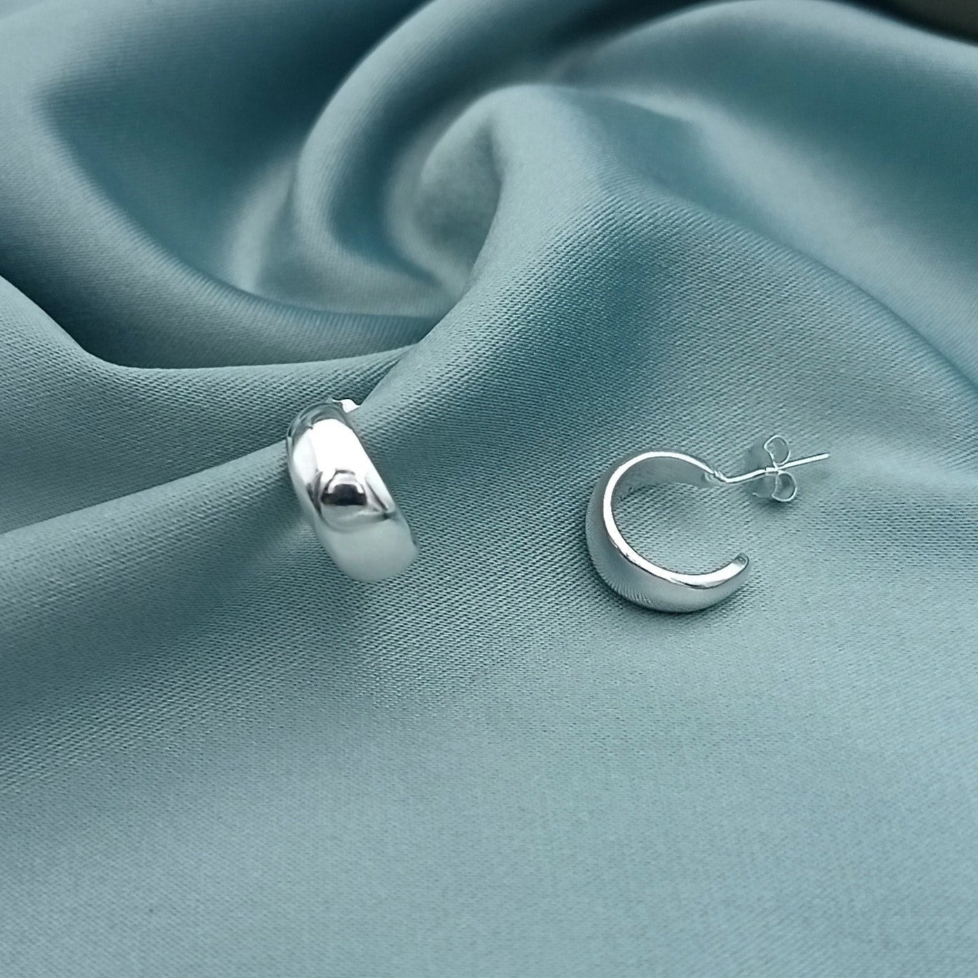 Aretes hoops media caña 14mm