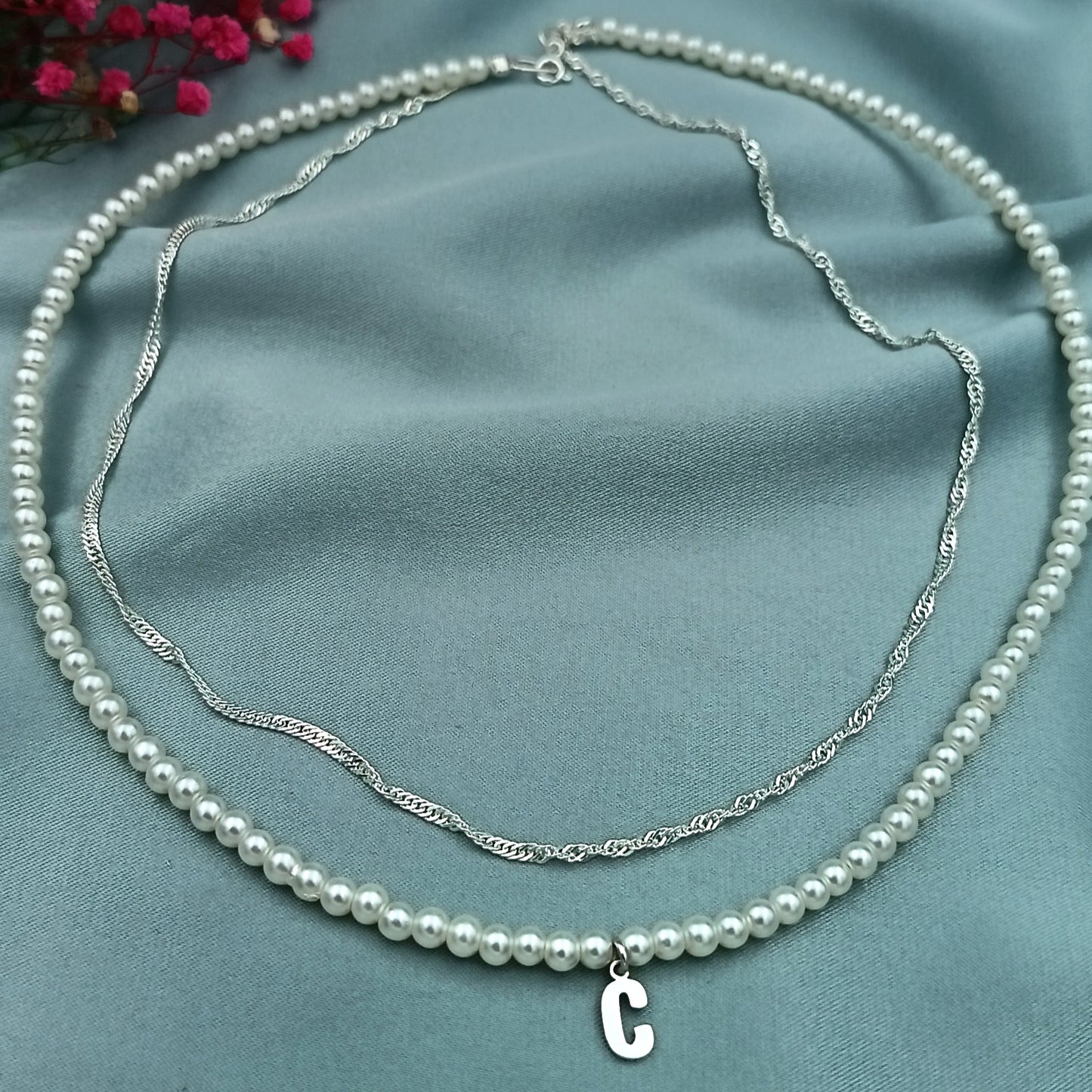 Collar Doble Inicial Perlas