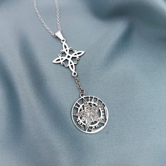 Collar Nudo de Bruja y Tetragramatón