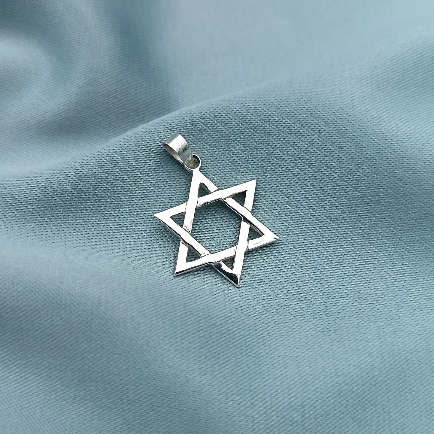 Dije Estrella de David liso-textura