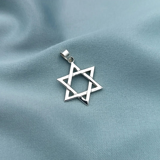Dije Estrella de David liso-textura