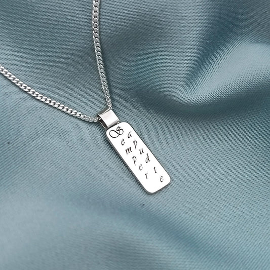 Dije placa rectangular con pasador