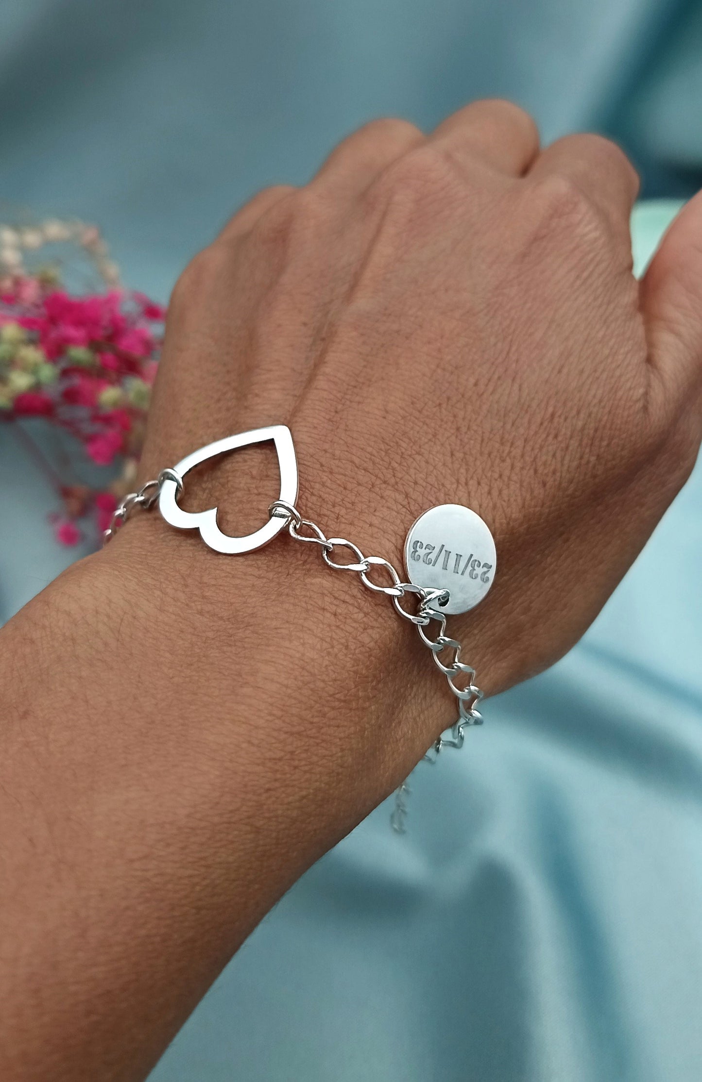 Pulsera Personalizada Corazón Plaquita