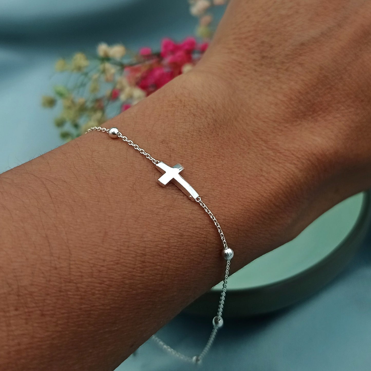 Pulsera Cuentas con Cruz