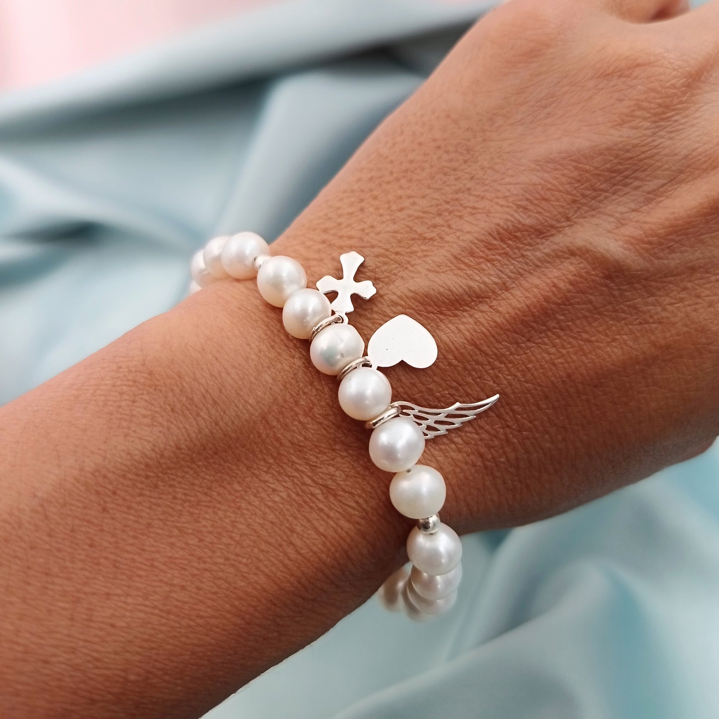 Pulsera perlas de fe 6mm