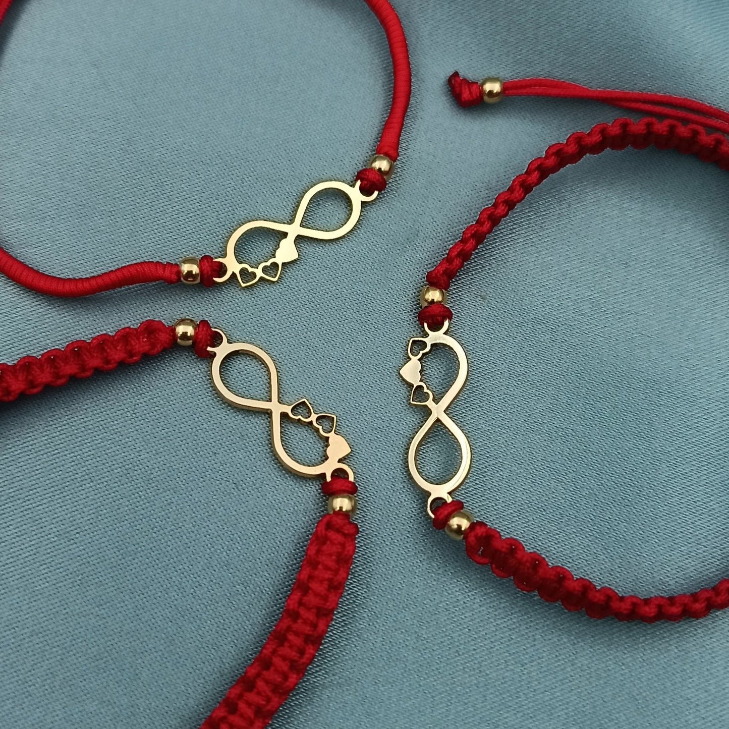 Tripleta Pulseras Infinito Corazón