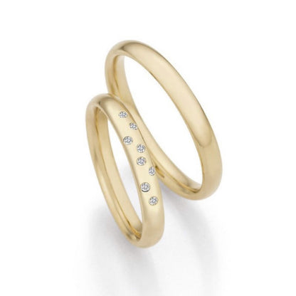 Anillos de matrimonio Constelación Plata 925 chapado en Oro