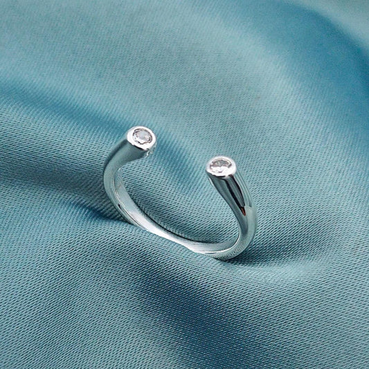 Anillo abierto Dos circones