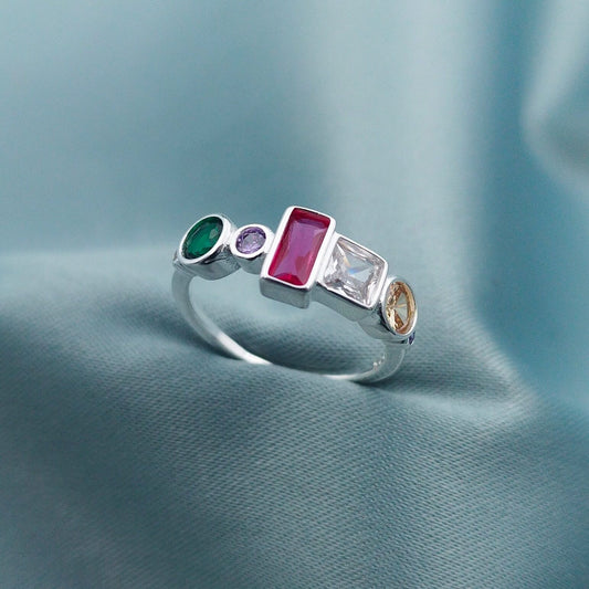 Anillo circones geométrico multicolor