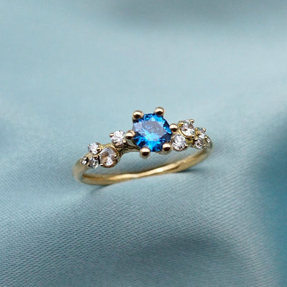 Anillo de compromiso piedra lateral brillante 2