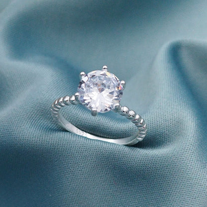 Anillo de compromiso solitario brillante 14