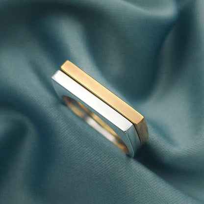 Anillo Doble plano minimalista