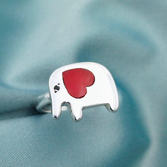 Anillo Elefante con corazón