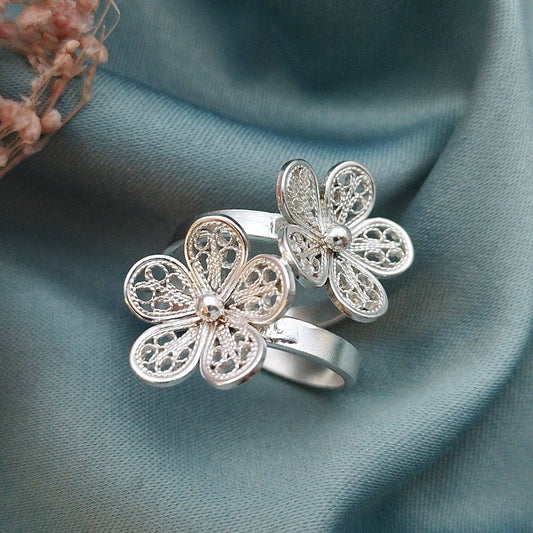 Anillo Filigrana Dos flores