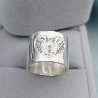 Anillo filigrana Ancho Corazón