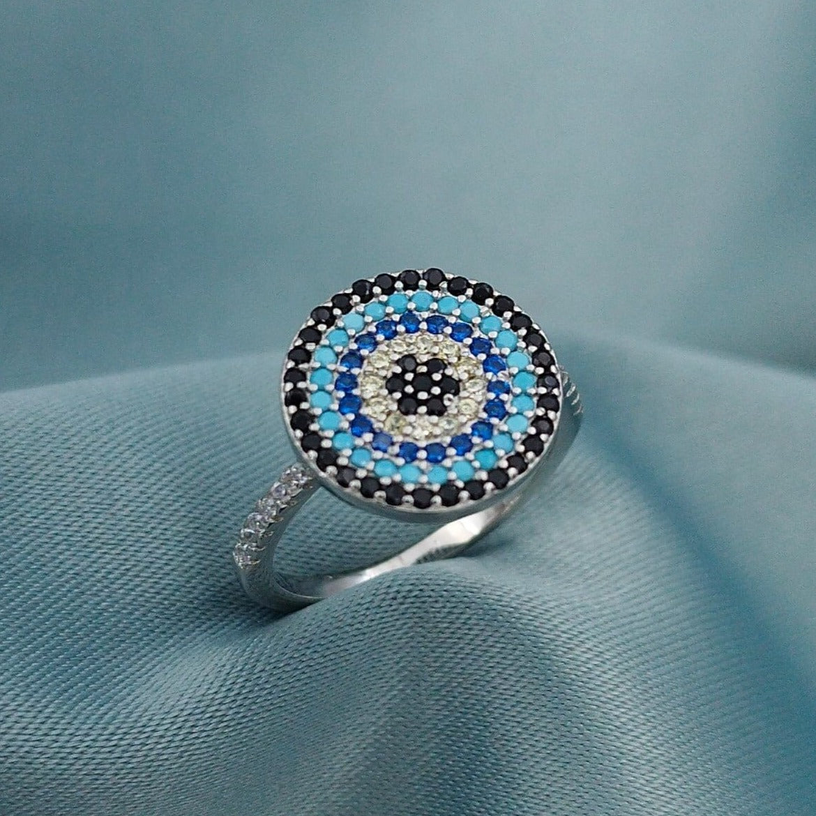 Anillo Ojo turco Ancho multicolor