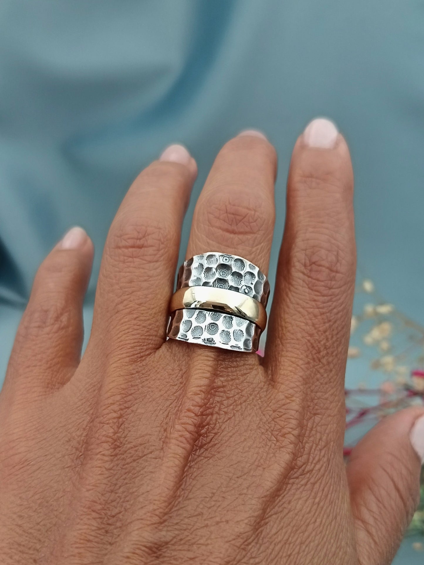 Anillo de Plata y Oro Quemado