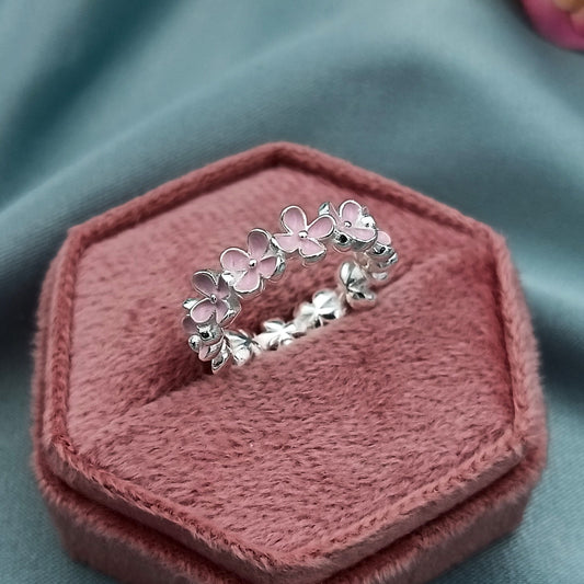 Anillo sinfin Flores rosas