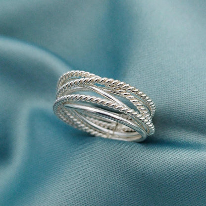Anillo Vueltas alambre trenzado