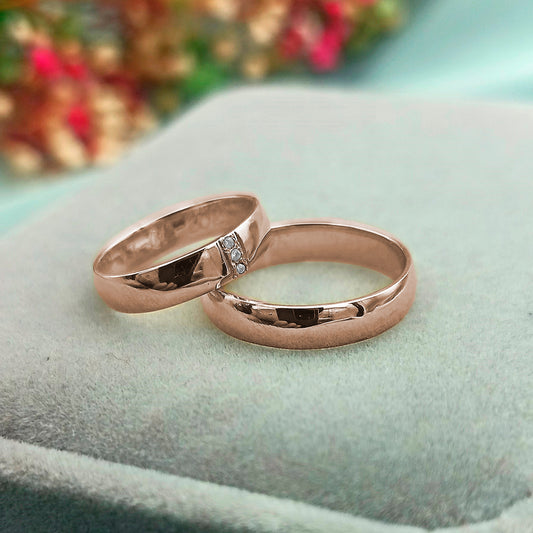 Anillos de matrimonio Encuentro Plata 925 chapado en Oro