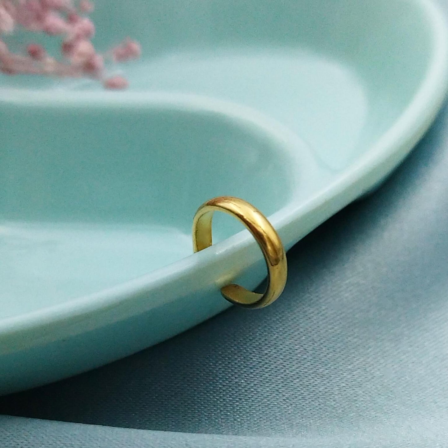 Arete Ear cuff Media caña liso dorado
