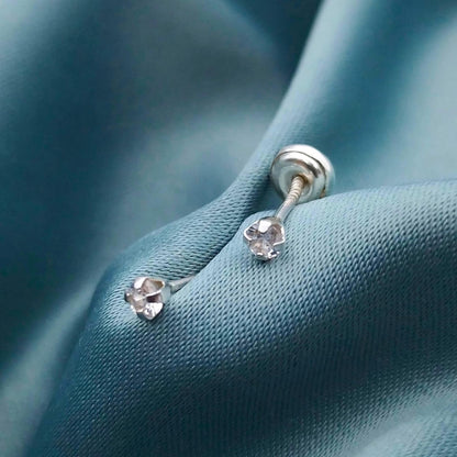 Arete con rosca puntito de circón