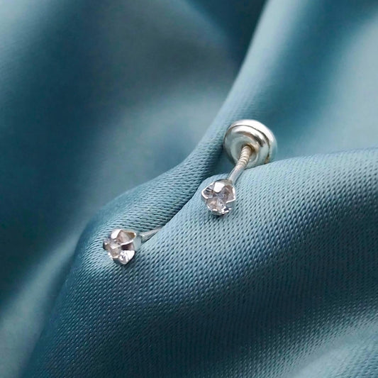 Arete con rosca puntito de circón