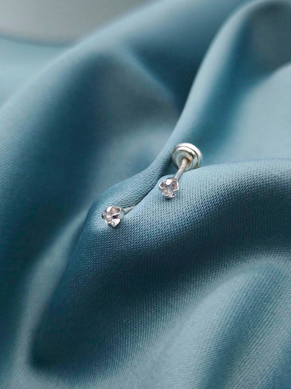 Arete con rosca puntito de circón