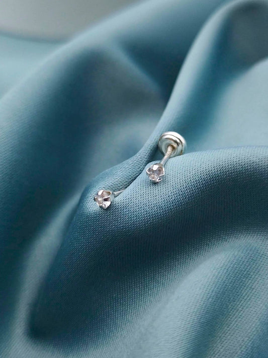 Arete con rosca puntito de circón