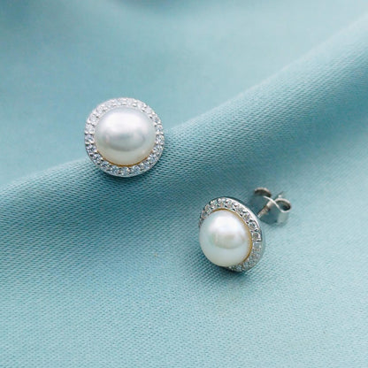 Aretes Perlas con halo