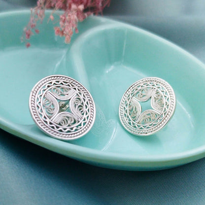 Aretes Redondos estrella filigrana