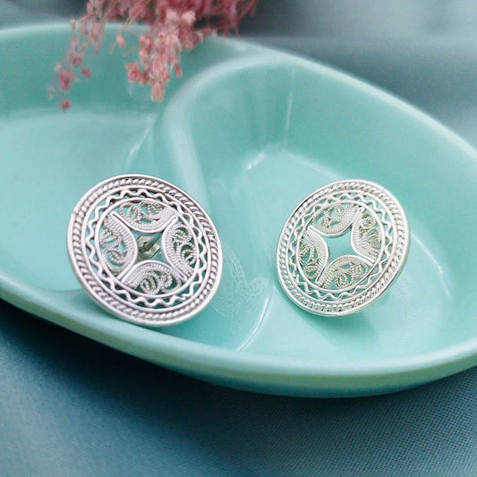 Aretes Redondos estrella filigrana