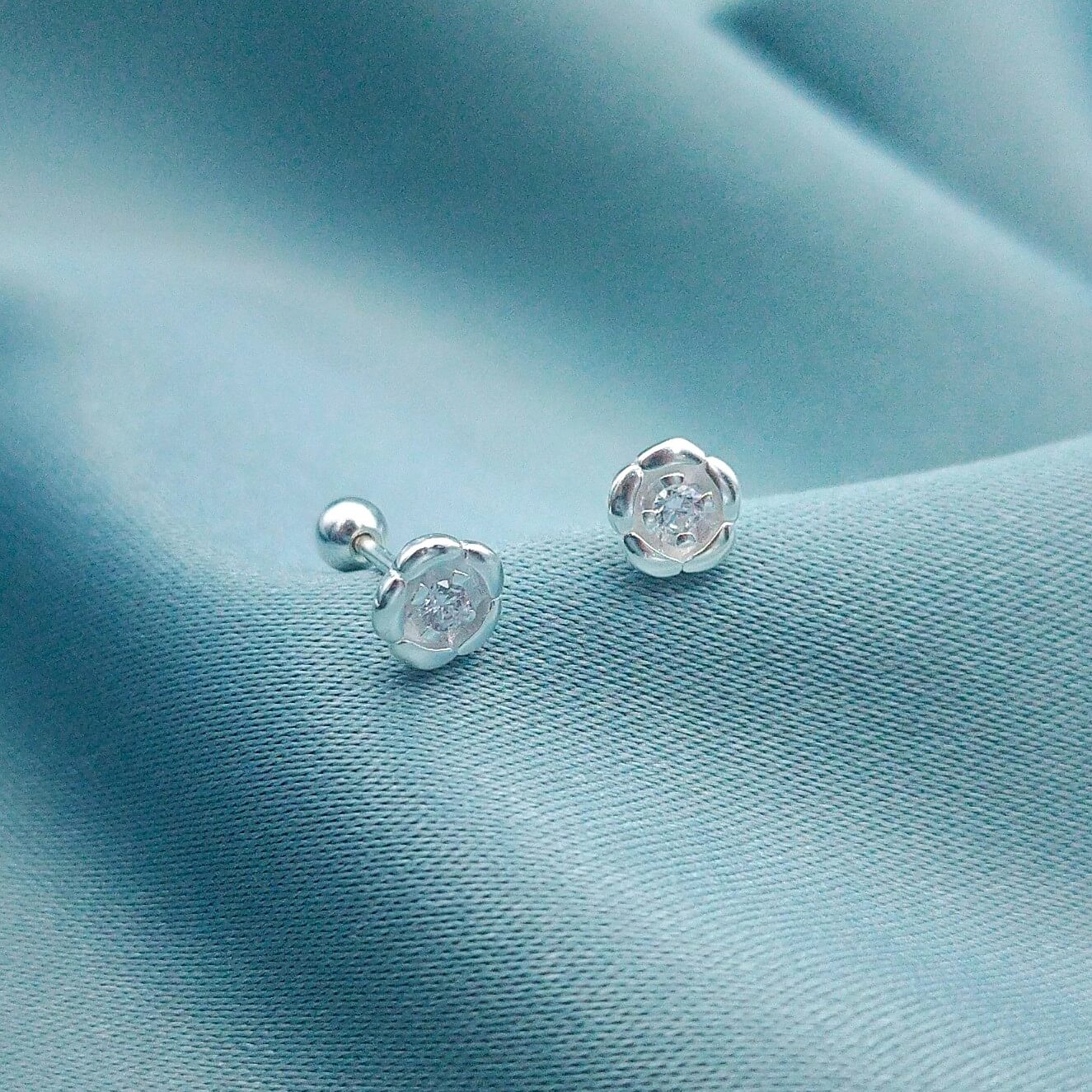 Aretes a rosca Rosas