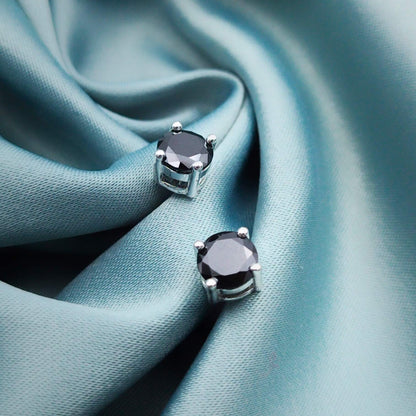 Aretes circón con caja plana