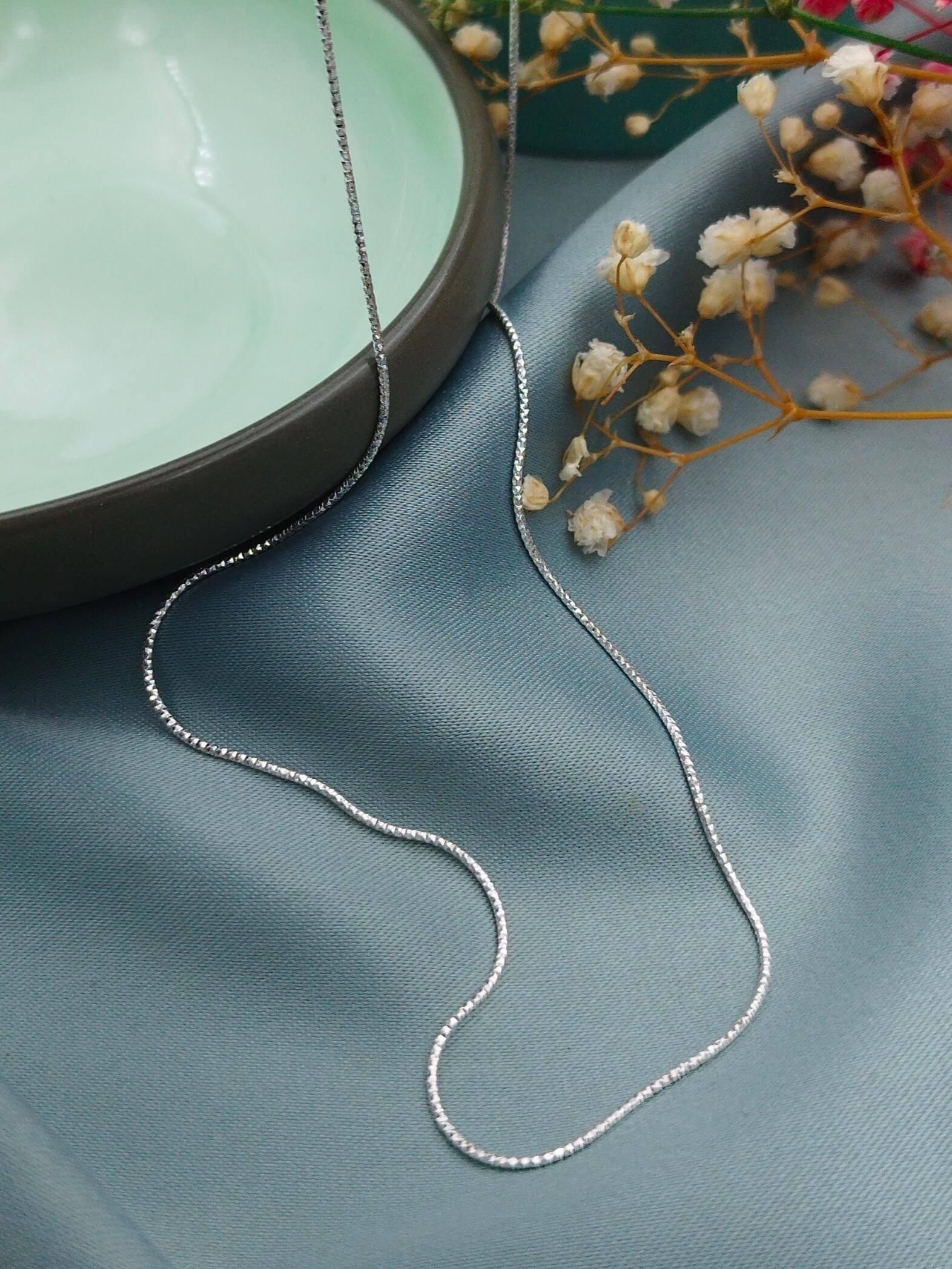 Cadena Cola de Ratón diamantada 1mm – Pedra Joyas