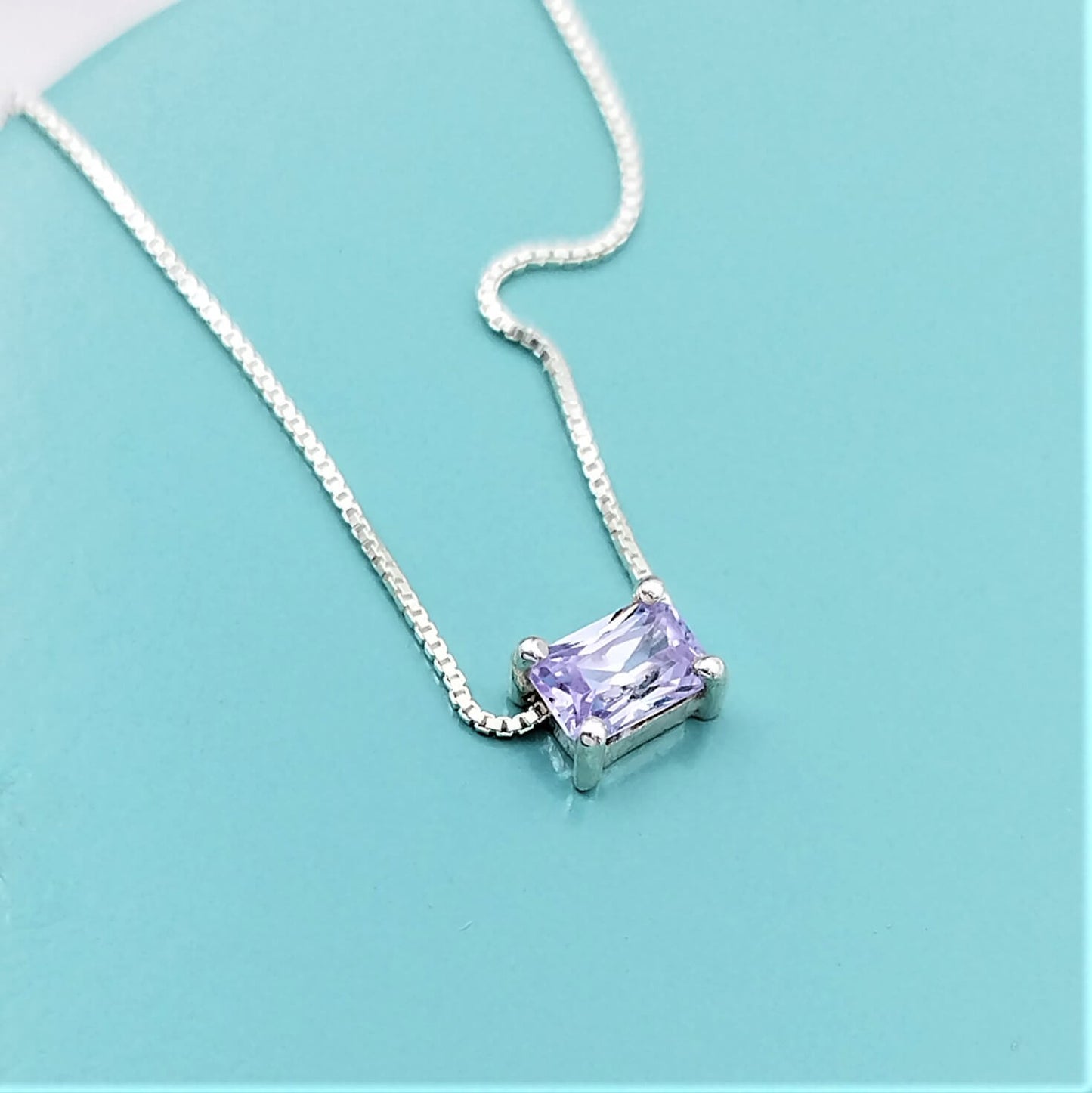 Collar Circón rectangular