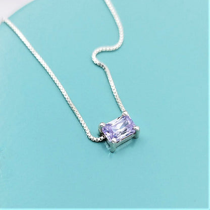 Collar Circón rectangular