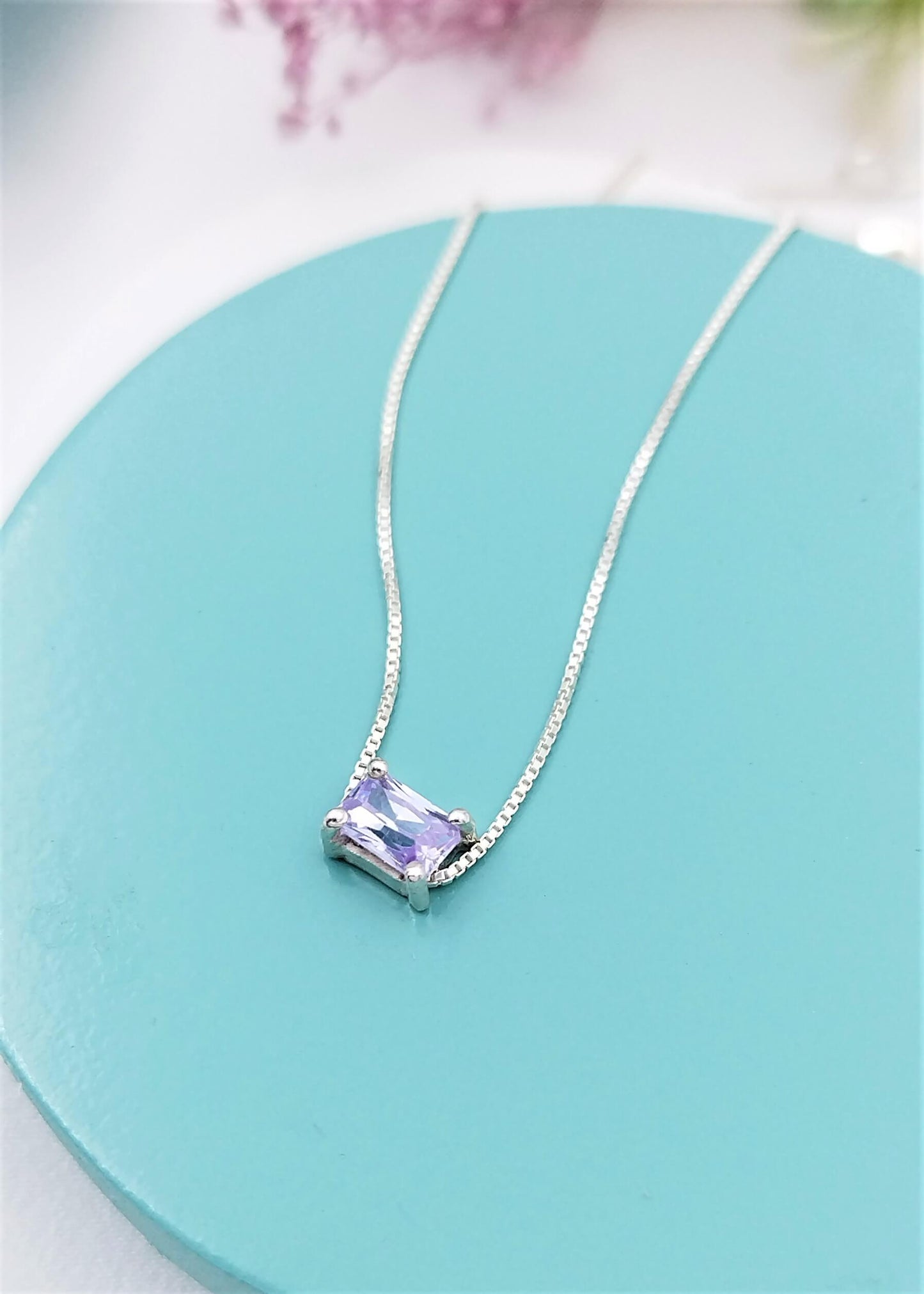 Collar Circón rectangular