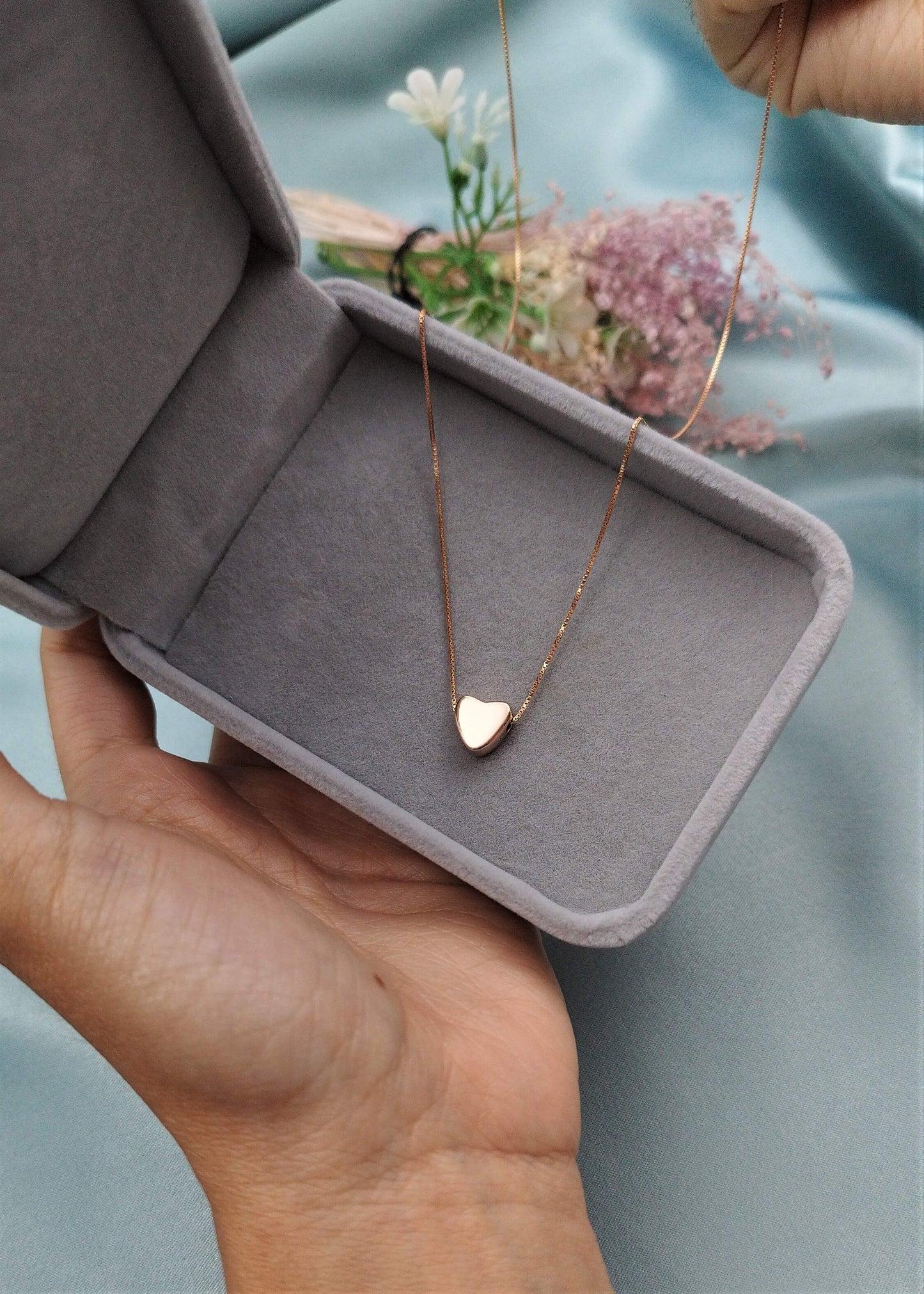 Collar Corazón 3D Rosé