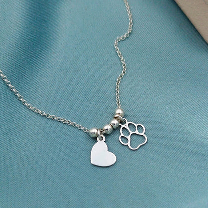 Collar Patita de perro y Corazón