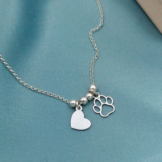Collar Patita de perro y Corazón