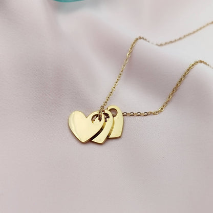 Collar Dijes Corazones (Personalizable)