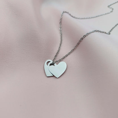 Collar Dijes Corazones (Personalizable)