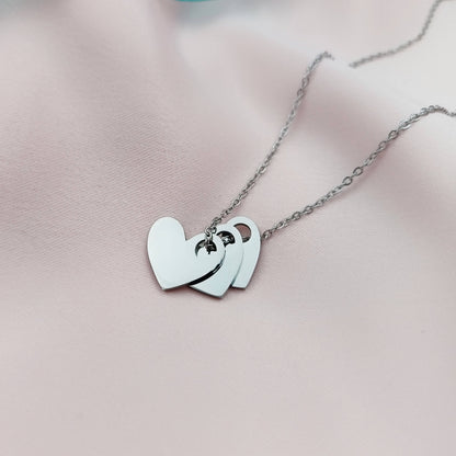 Collar Dijes Corazones (Personalizable)