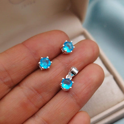 Conjunto clásico circón redondo 5mm