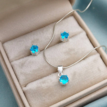 Conjunto clásico circón redondo 5mm