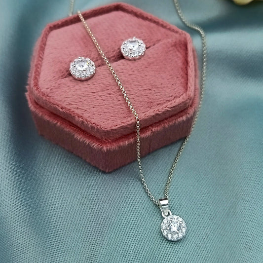 Conjunto redondo Brillante con halo