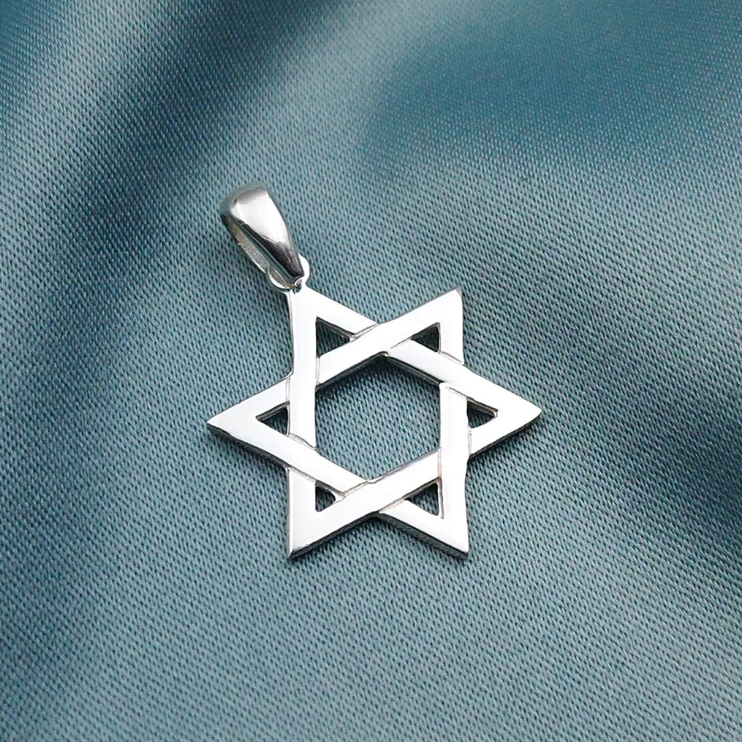 Dije Estrella de David liso-textura