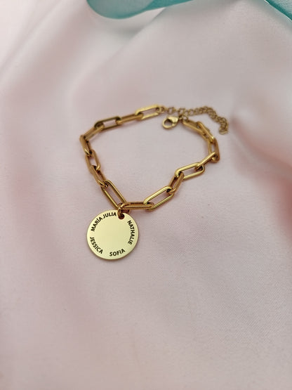 Pulsera PaperClip con dije (Personalizable)